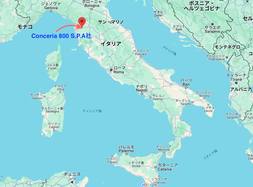 イタリアのトスカーナ地方にあるConceria 800 S.P.A社